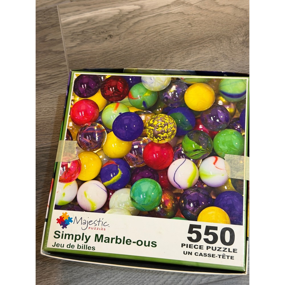 Majestic Puzzles Simply Marble-ous 550 pc Glass Marbles jigsaw puzzle open box